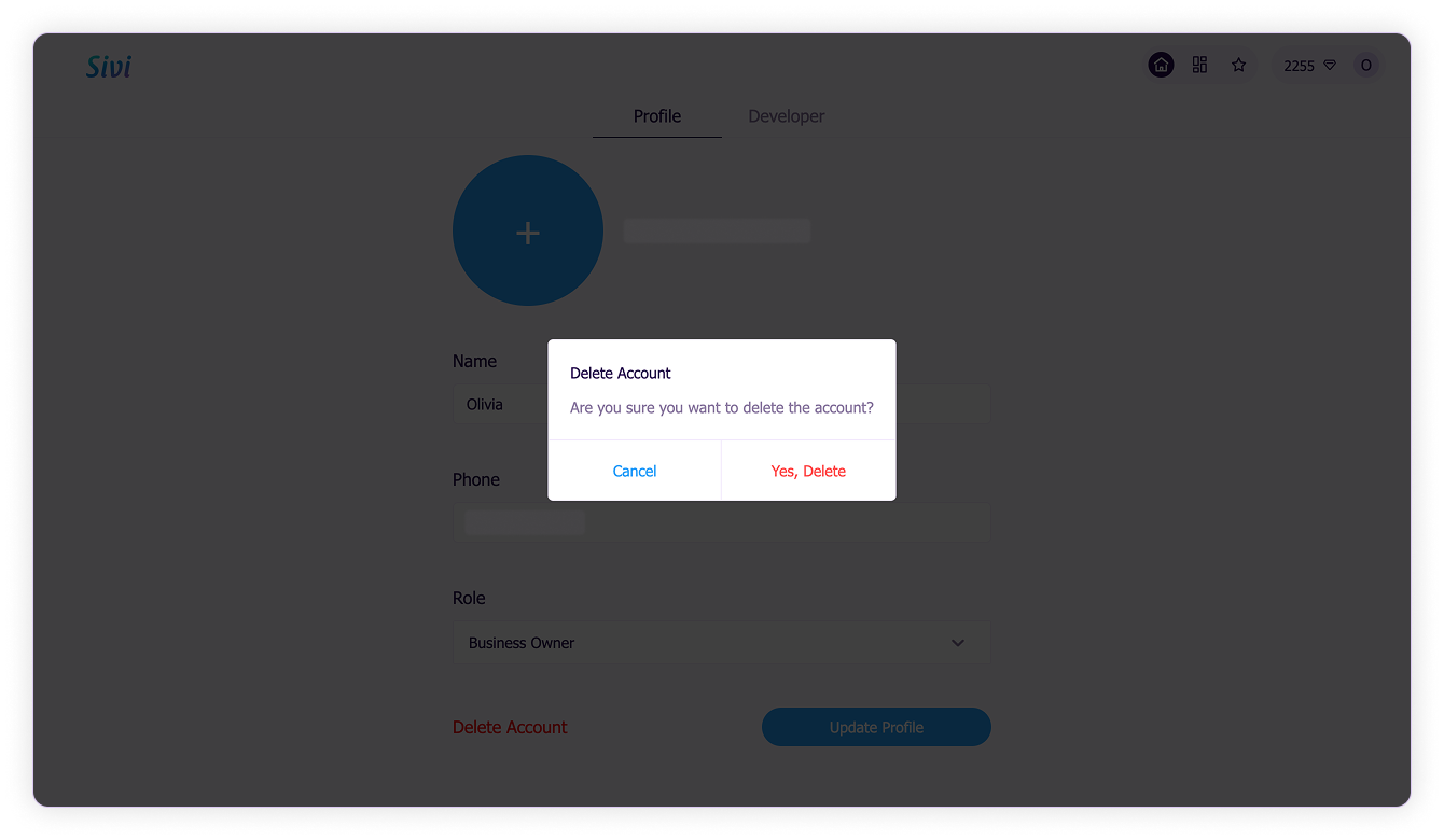 Delete account-Delete account