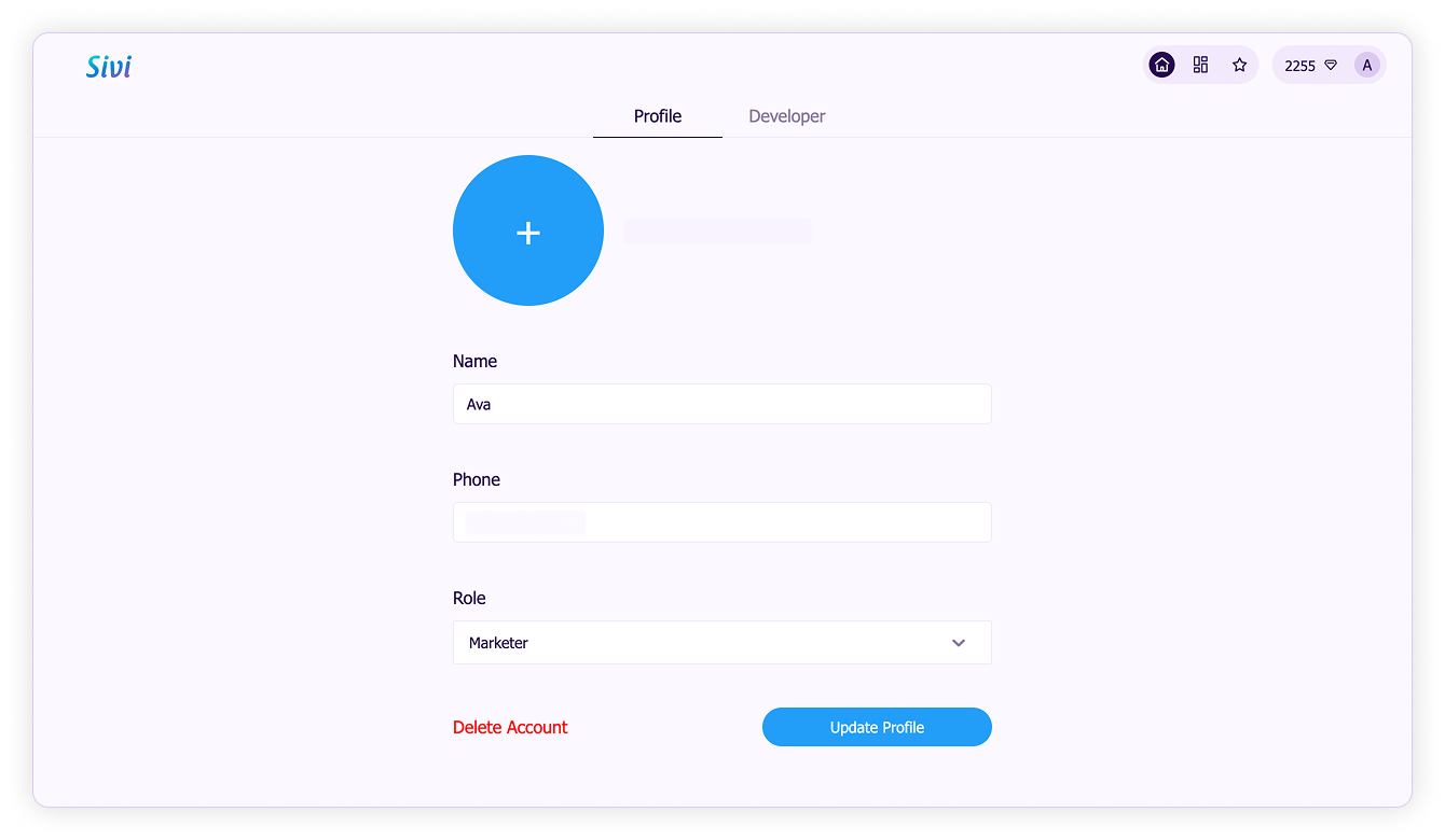 Profile details-Update user profile