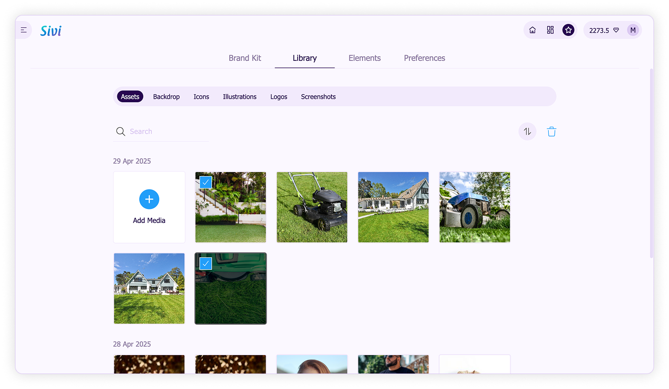 Brand assets library-Delete assets in brand library