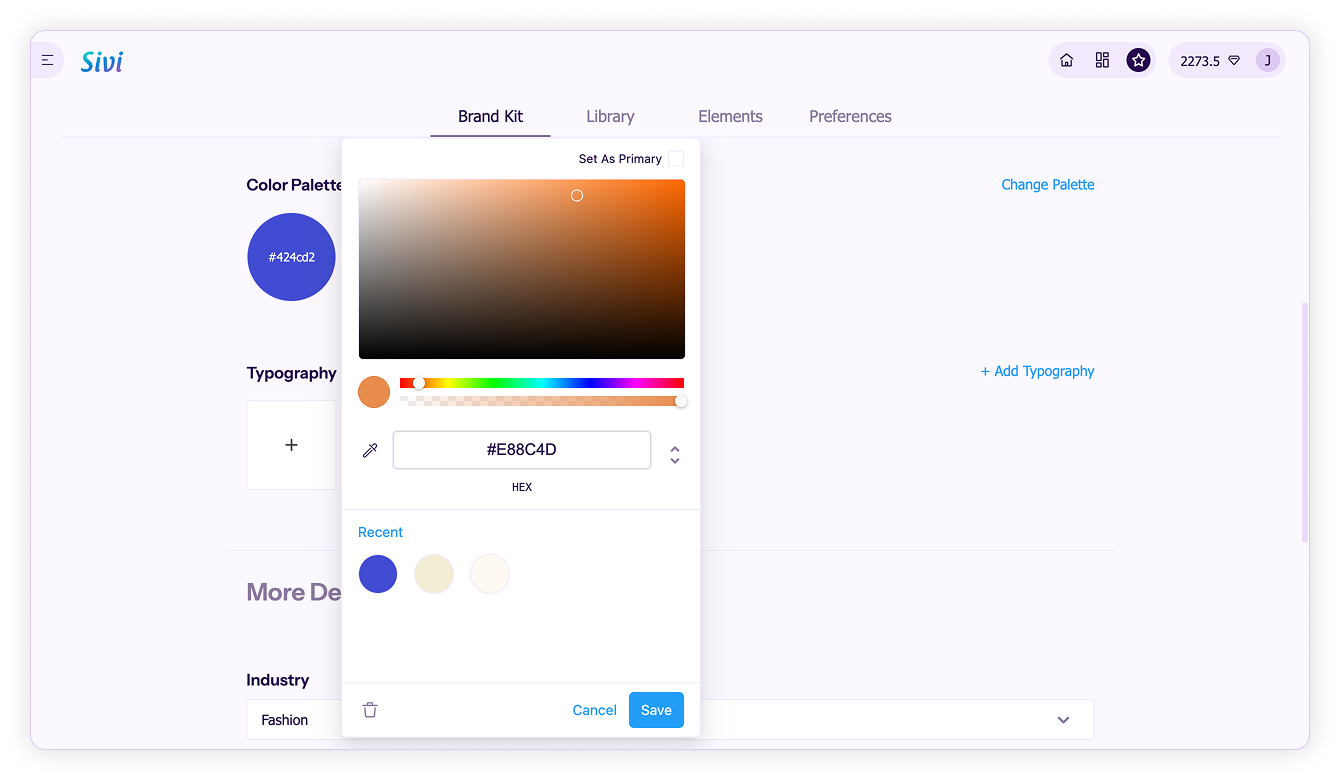 Brand colors-Edit color