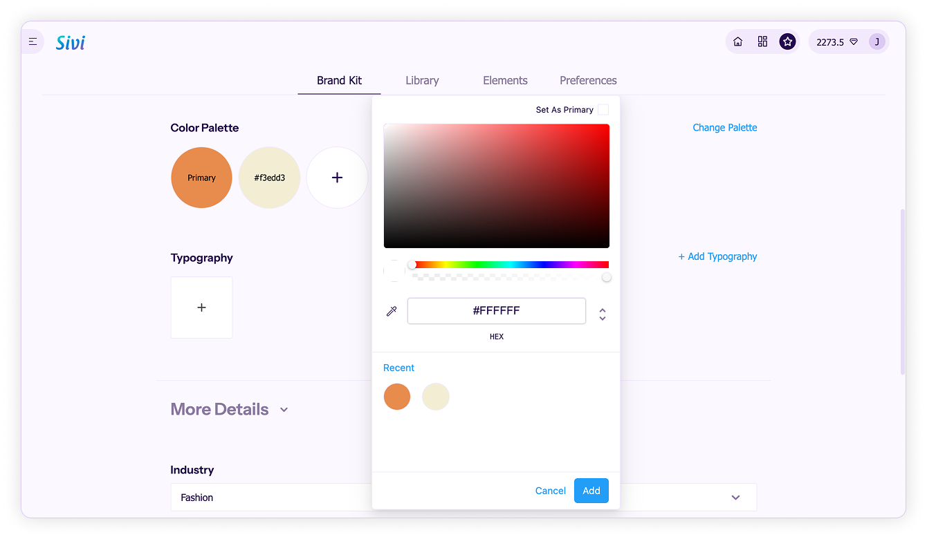 Brand colors-Add color