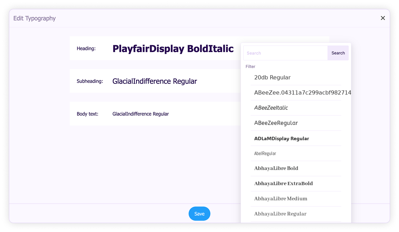 Brand fonts-Edit font
