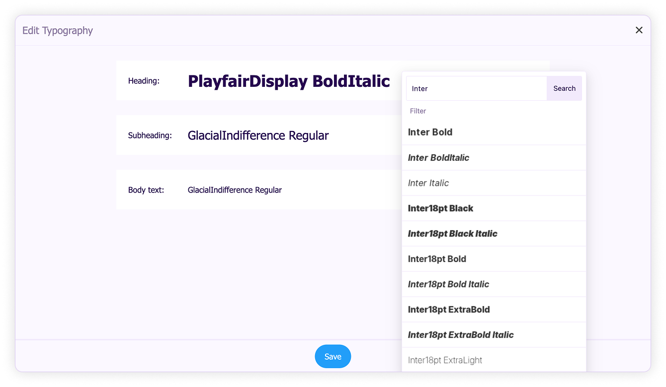 Brand fonts-Search in font library