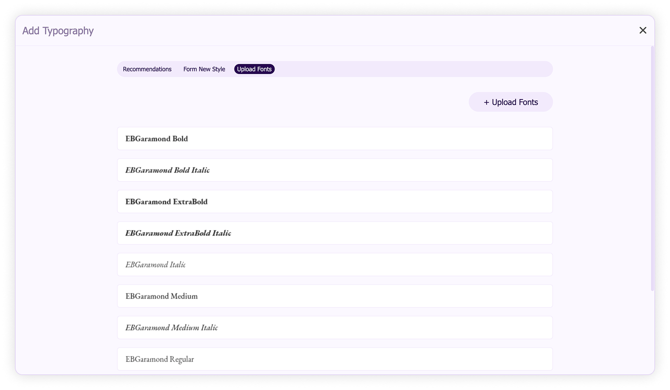 Brand fonts-Upload new fonts