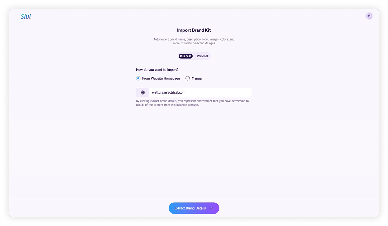 Brand setup-Automatic brand kit import