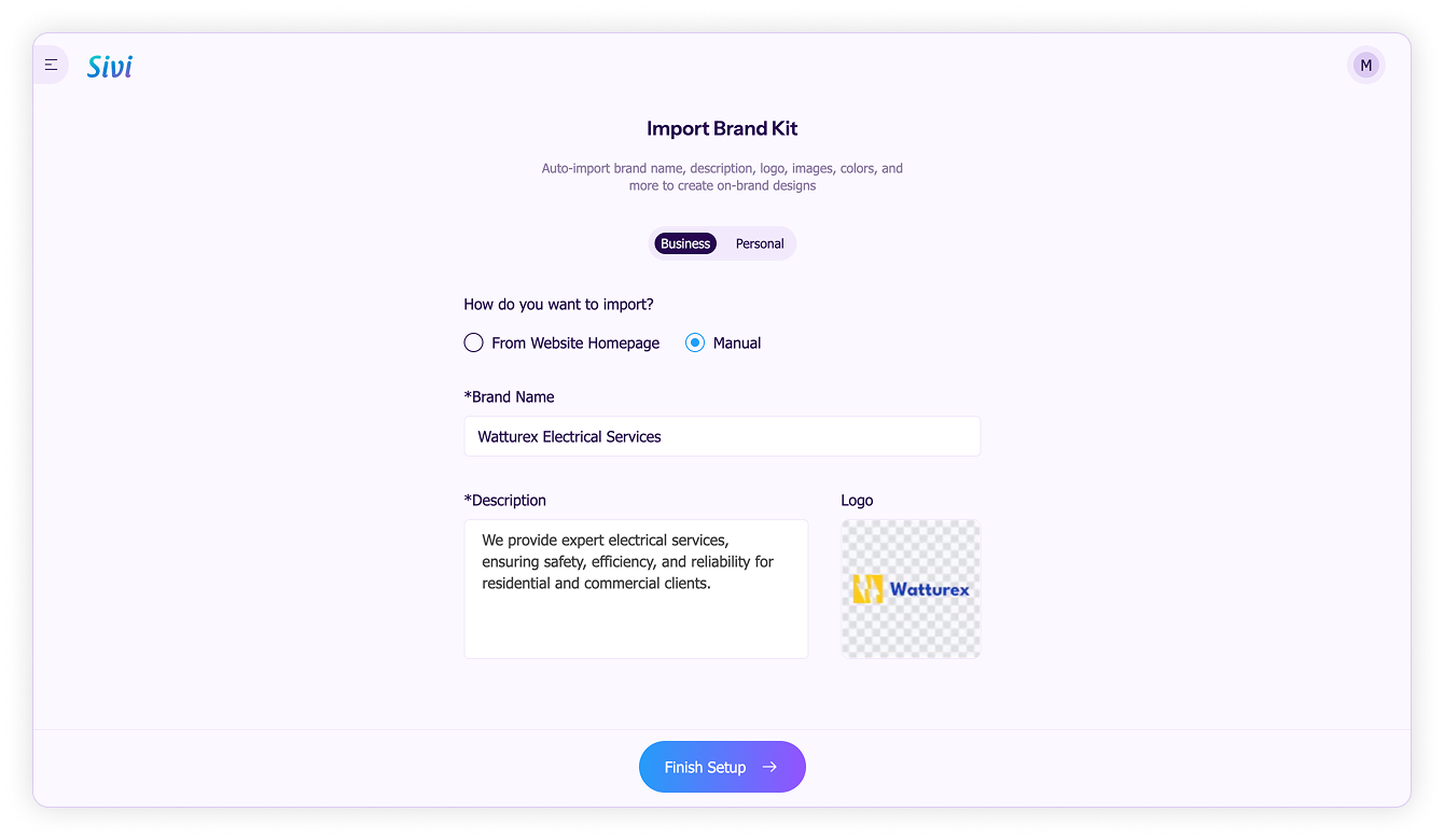 Brand setup-Manual brand kit import