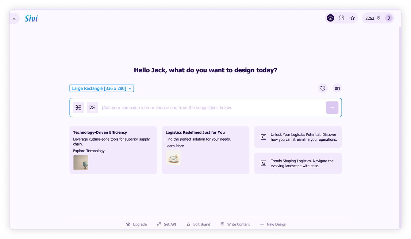 Design style-Generation settings in homepage