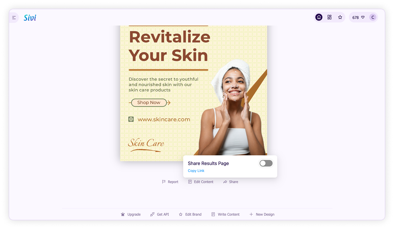 Share designs-Make design results private