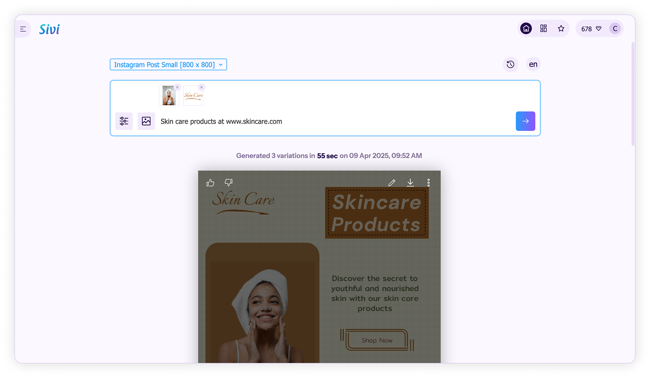 Edit design-Hover over generated design