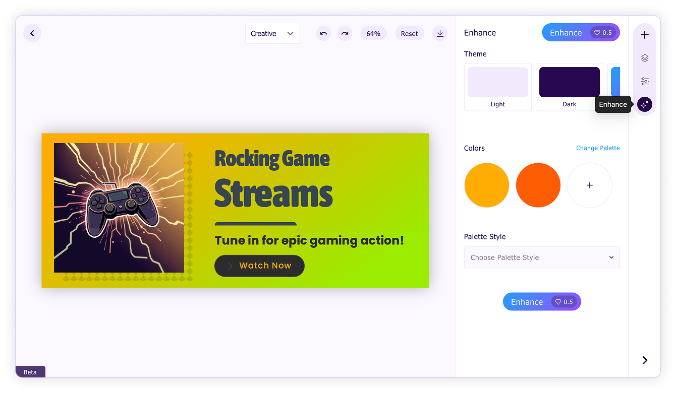 Enhance-Design editor for generated design