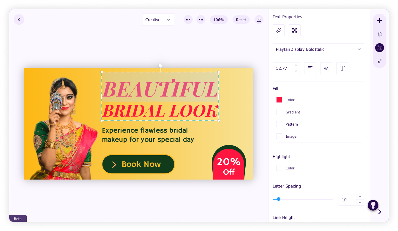 Fonts-Edit text in design editor