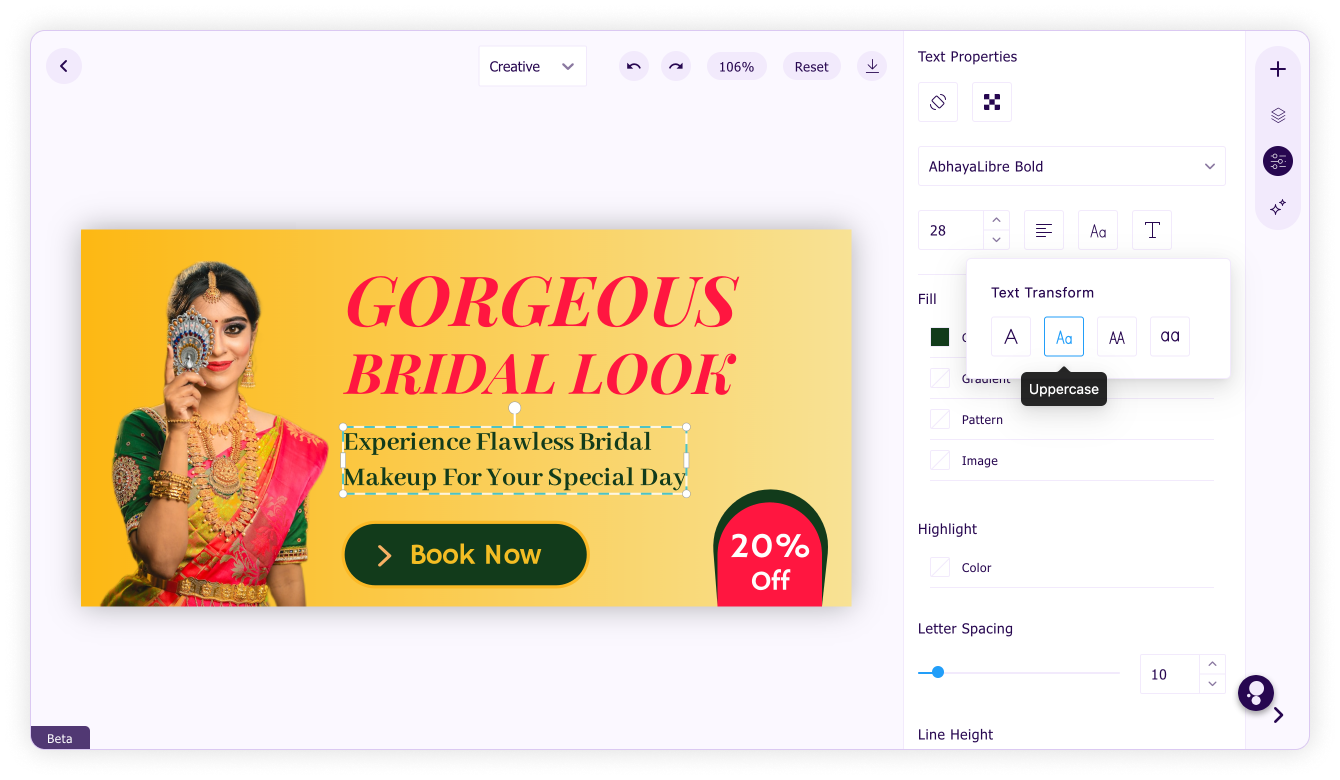 Fonts-Apply text transform