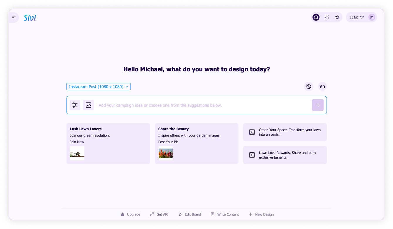 Choose dimensions-AI design homepage