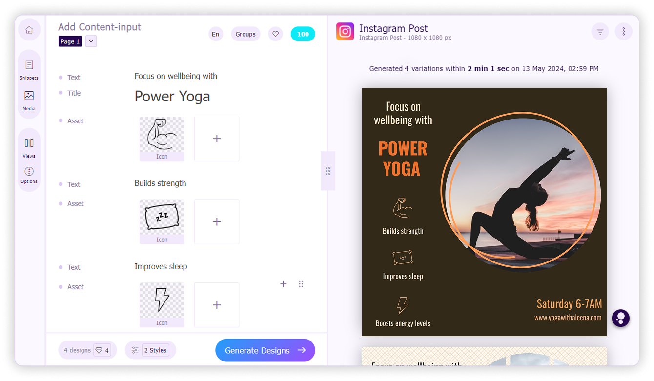 Highlight benefits-Generate banners that highlight benefits