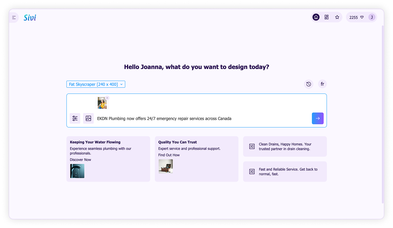 Multilingual ad campaign-Design prompt with French language setting