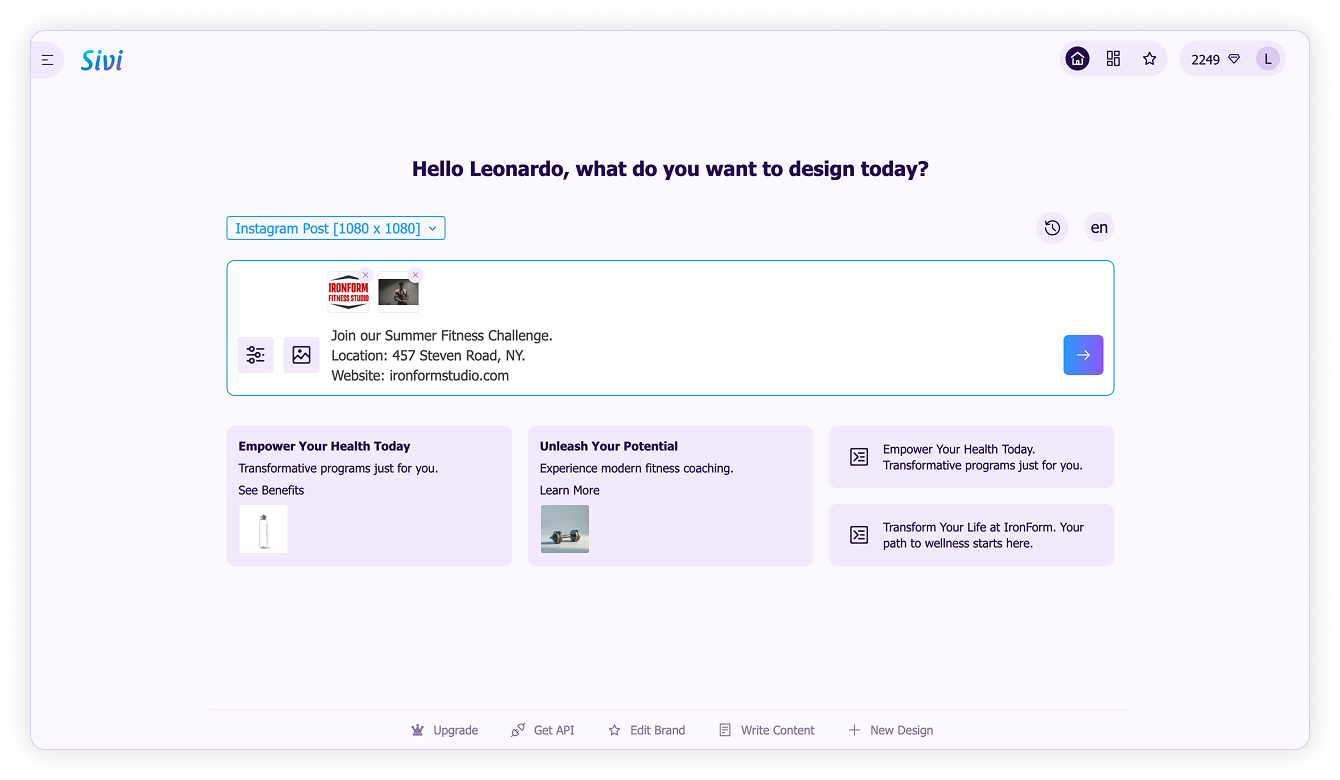 One prompt for multiple platforms-Add detailed design prompt with brand assets