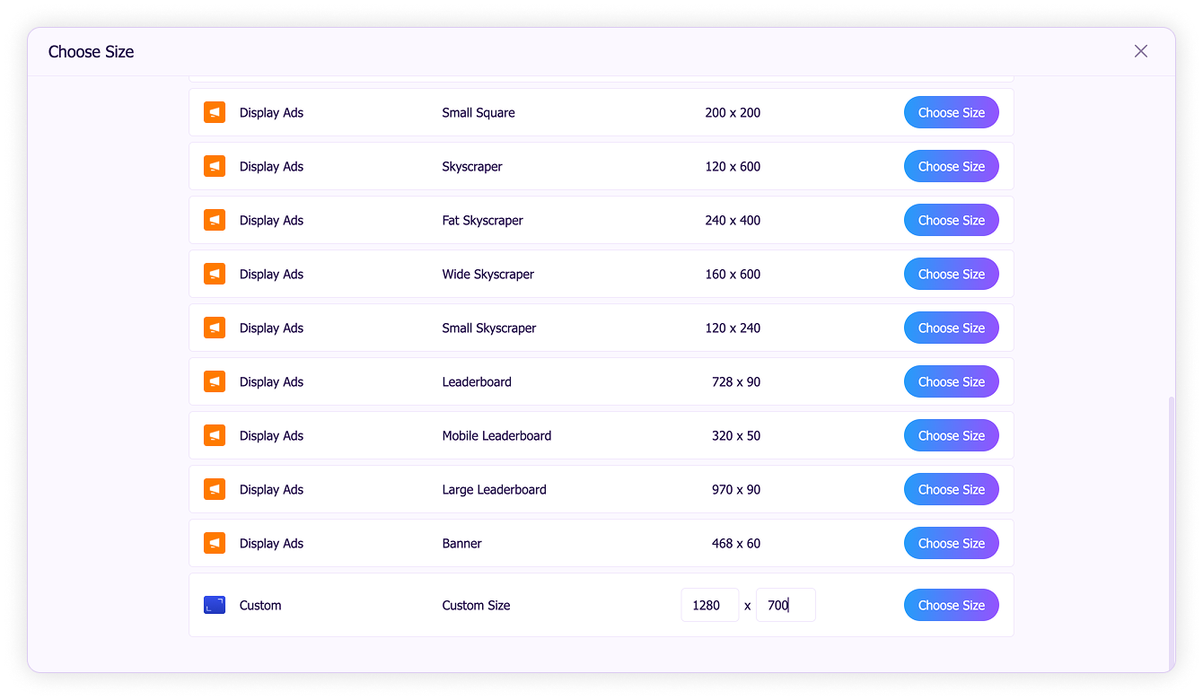 One prompt for multiple platforms-Change design dimensions to web banner