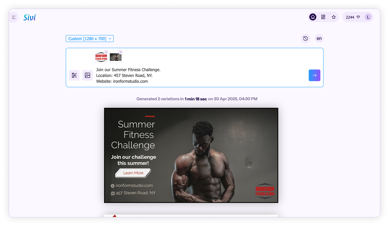 One prompt for multiple platforms-Generate web banners with AI