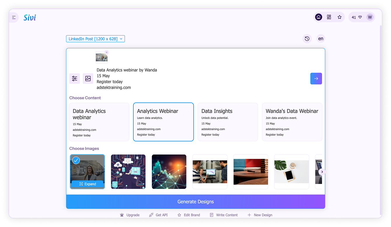 Promote event-Generate event banner content