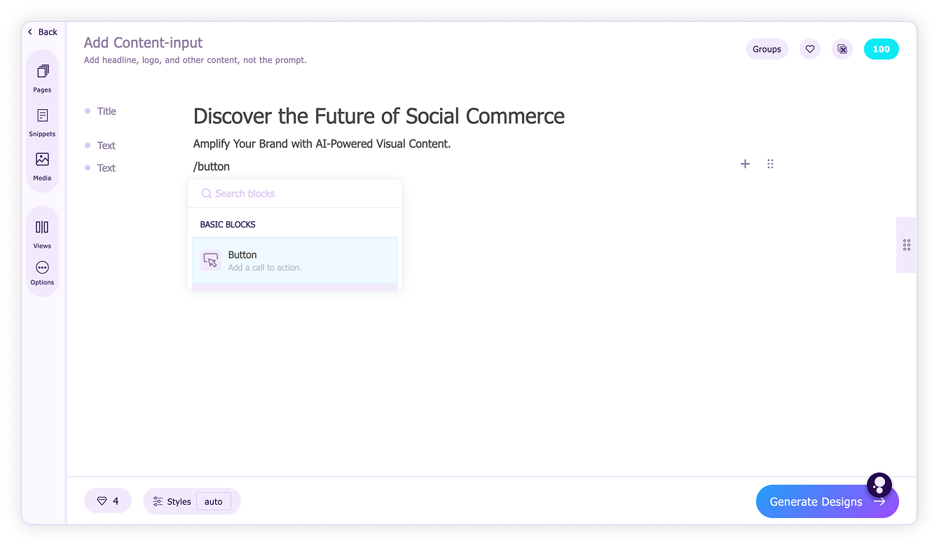 Add buttons-Button slash command