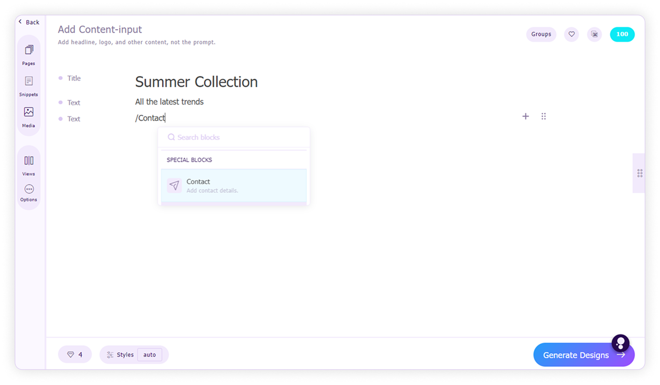 Add contact and social-Contact slash command
