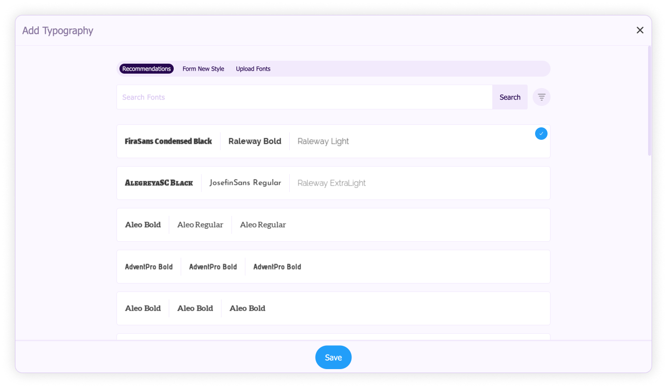 Adding colors and fonts-Choose font group