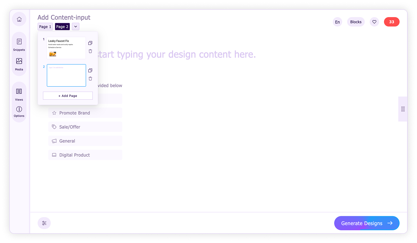 Pages-Add page