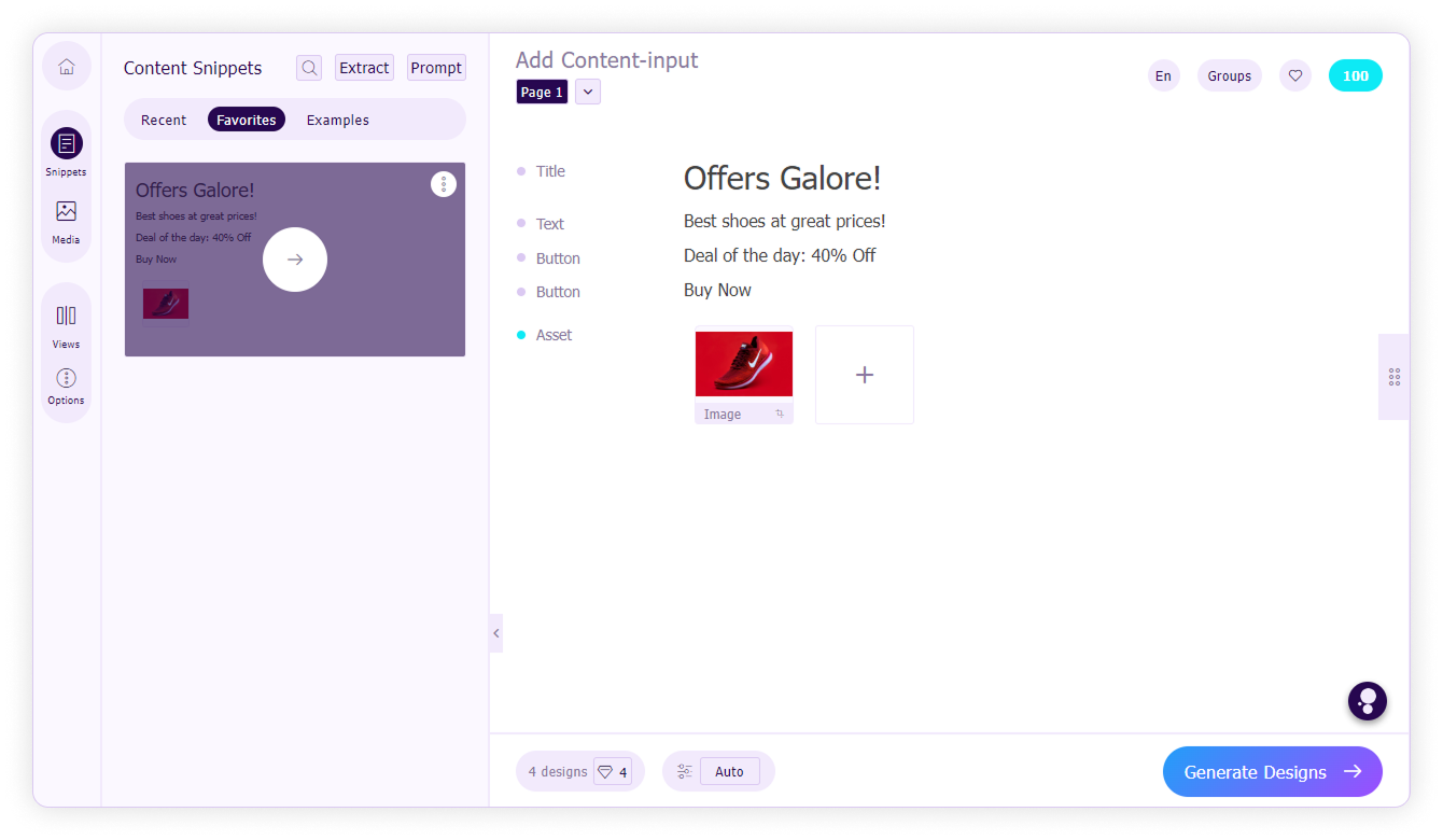 Save content-Find in favorites